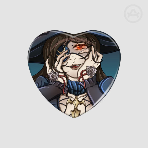 Blackbosom Heart Shape Holographic Badges