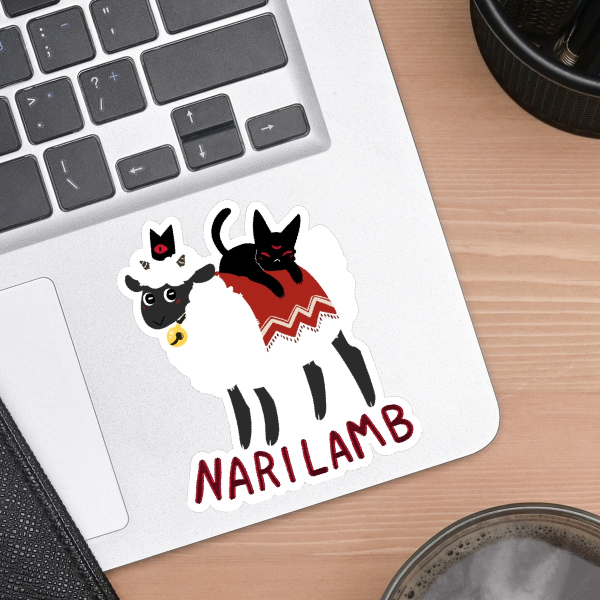 Cult of the lamb Narilamb | Hot Foil Stamping Sticker