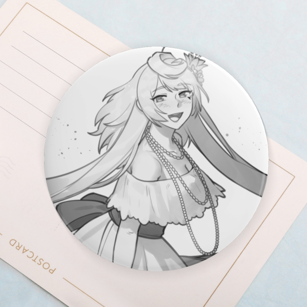 Maika Baiana BW sketch Button