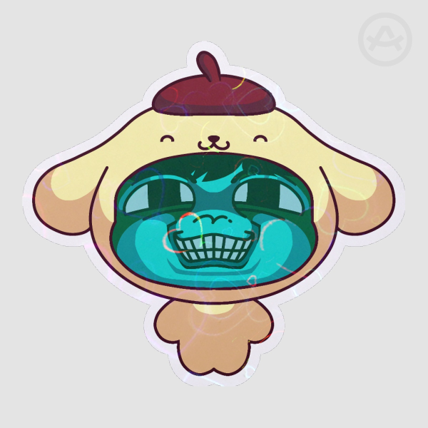 PomPom Pale Visitor Die Cut Stickers