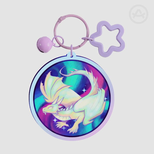Iridescent West Dragon Keychain