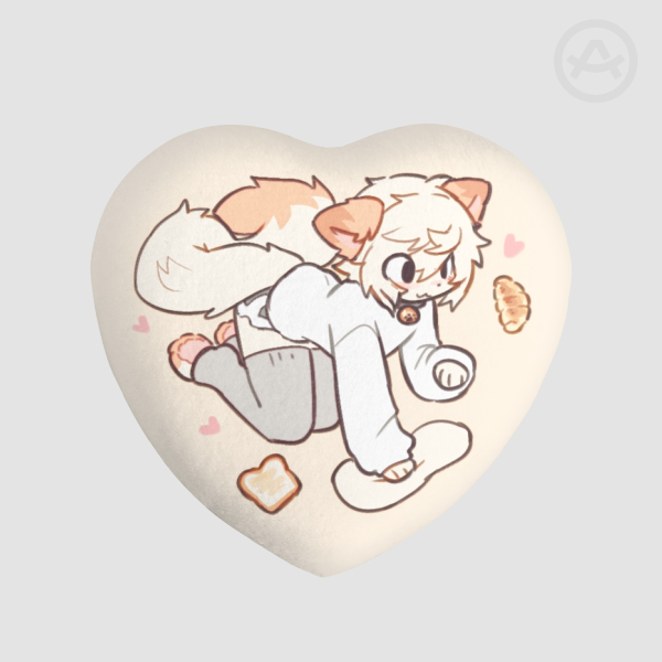 Wyphle making biscuits heart plush badge