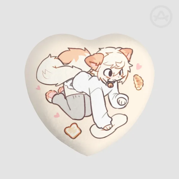 Wyphle making biscuits heart plush badge