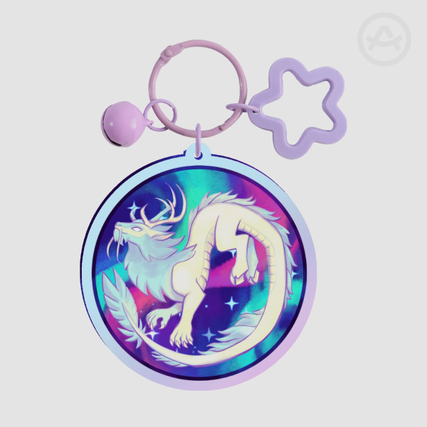 Iridescent East Dragon Keychain