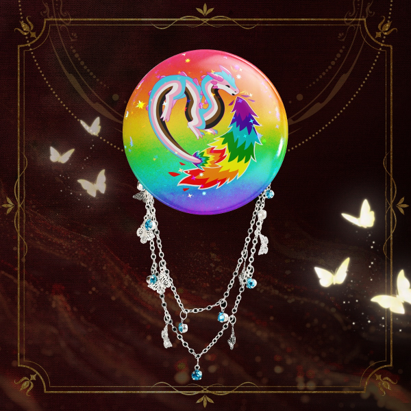 Pride dragon badge With Chains