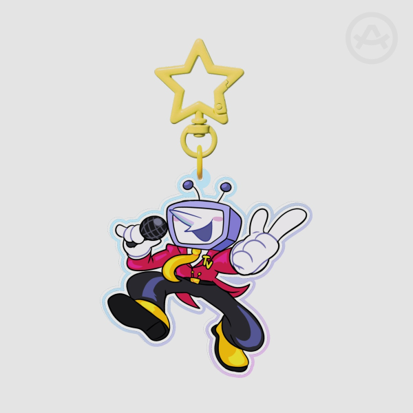 Tenna deltarune rainbow keychain