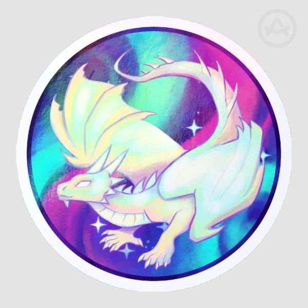 Iridescent West Dragon Sticker