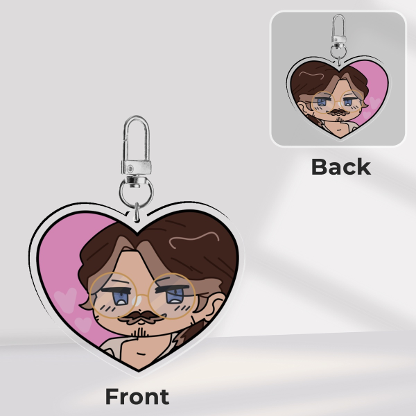 Ren Vampires SMP Double Sided Heart Keychain