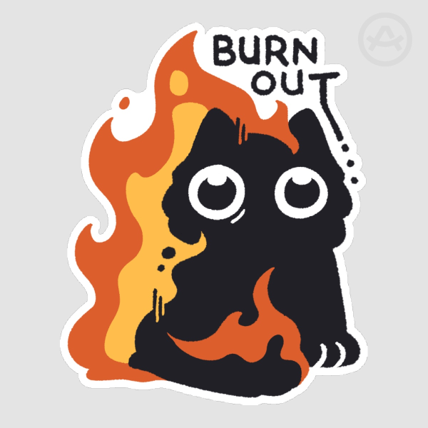 [ OC ] Burn Out Black Cat Sticker