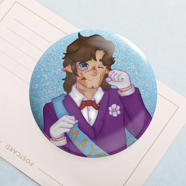 Hermitcraft Mayor Scar Holographic Badge