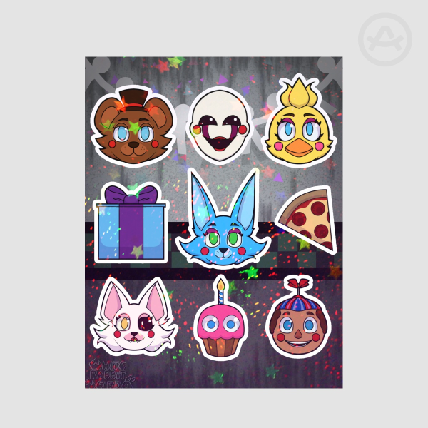 FNaF 2 - Holographic Stars Sticker Sheet
