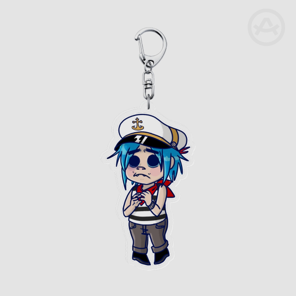 Plastic beach 2D clear keychain