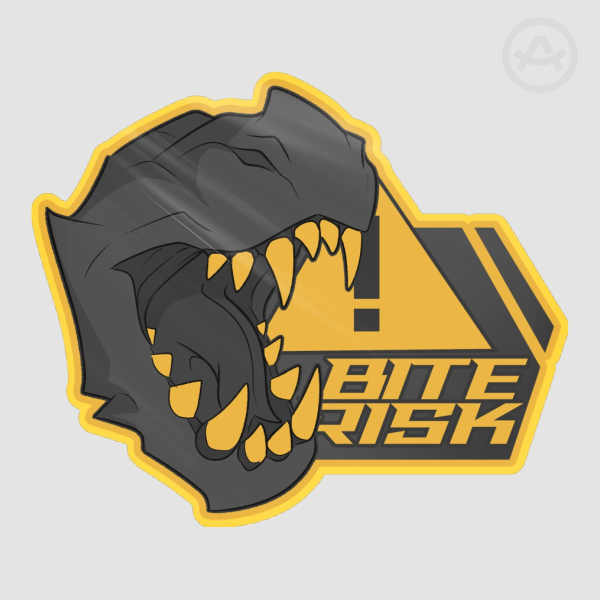 "BITE RISK" Die Cut Sticker