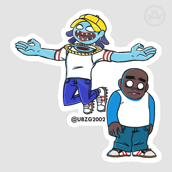 Del and Russel sticker