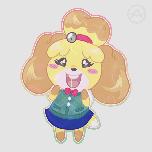 Isabelle heart holo sticker