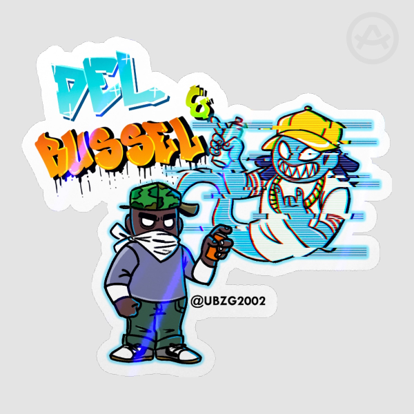 Del and Russel Holo sticker
