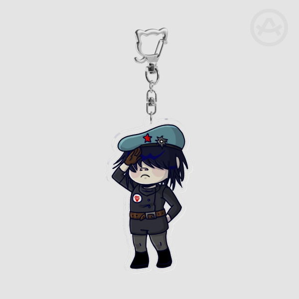 Plastic beach Cyborg noodle clear keychain