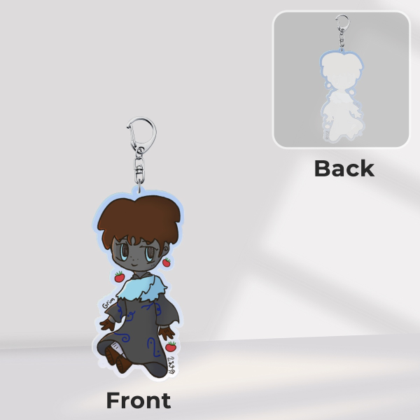 Grim Keychain - Silver Skin and Glowing Eyes