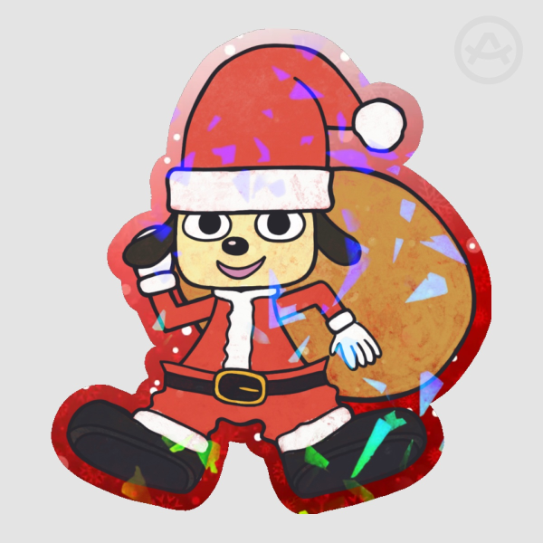 PaRappa the Santa Christmas Die Cut Sticker