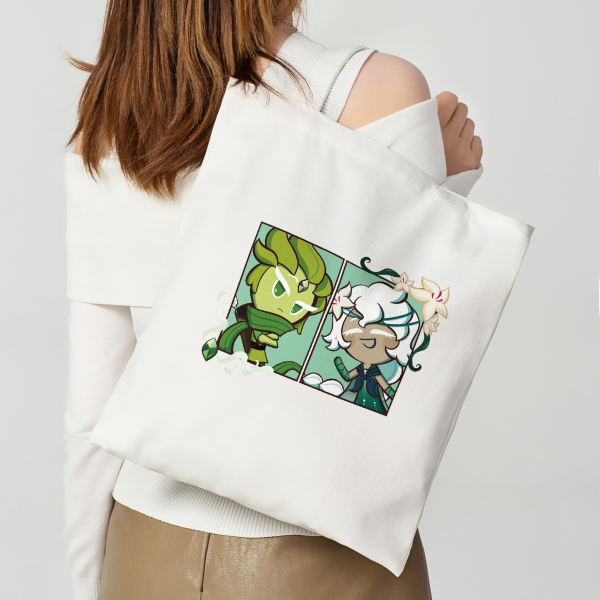 [Cookie Run] Wind Archer Cookie and White Lily Cookie Tote Bag - 13.7″x15.7″(35x40cm)