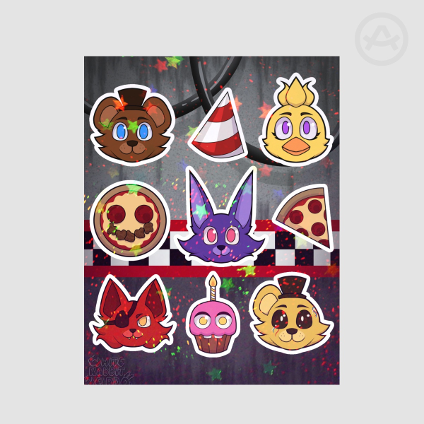 FNaF 1 - Holographic Stars Sticker Sheet