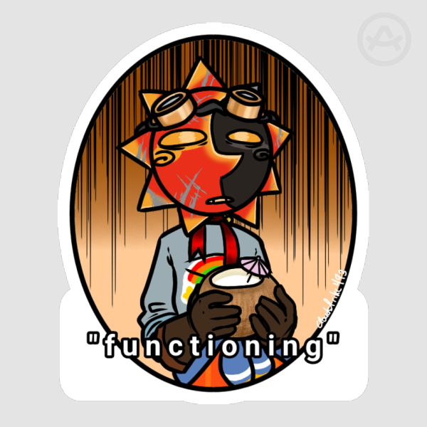 "functioning" Abuser Solar Sticker