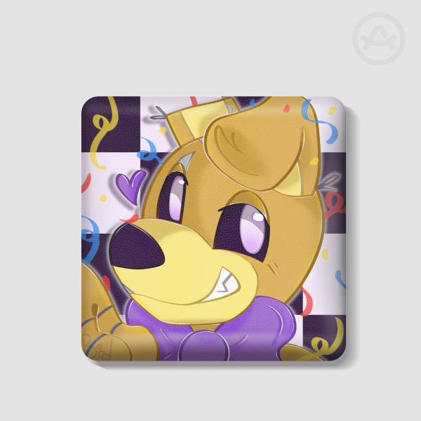 Yellow Rabbit PU Button