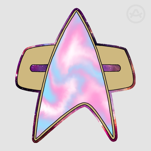 Trans trek comms badge Sticker