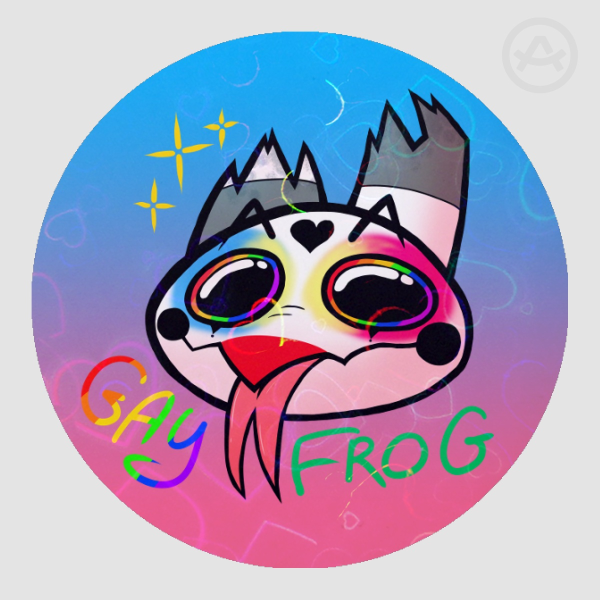 Fizzie (Gay Frog) Colored Edge Die Cut Sticker