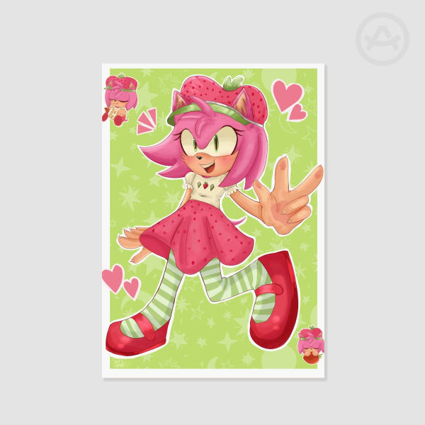 Amy Rose Strawberry Shortcake A4 Print