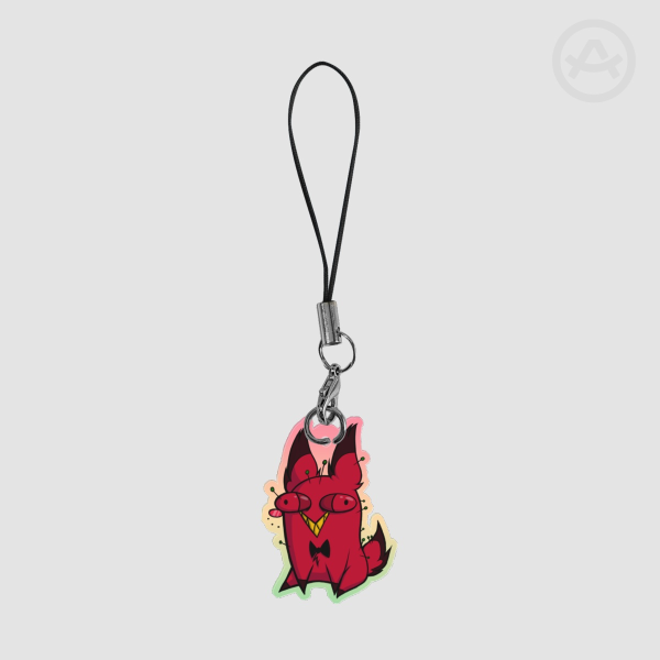 Cursed Cat Alastor (covered in pins) Colored Edge Acrylic Keychains