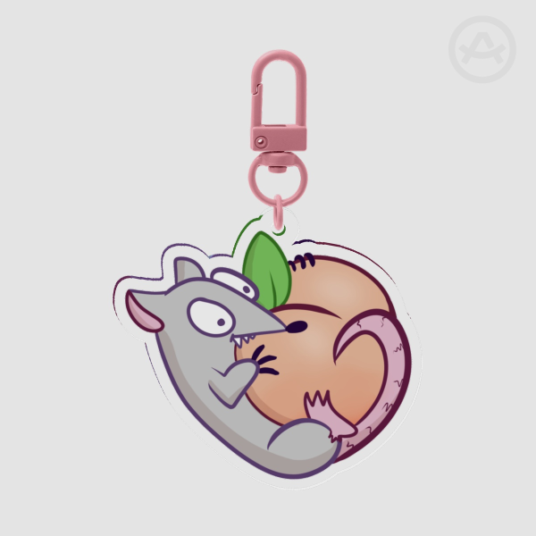 Peach Rat Keychain