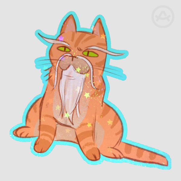 A really really old cat Die Cut Stickers
