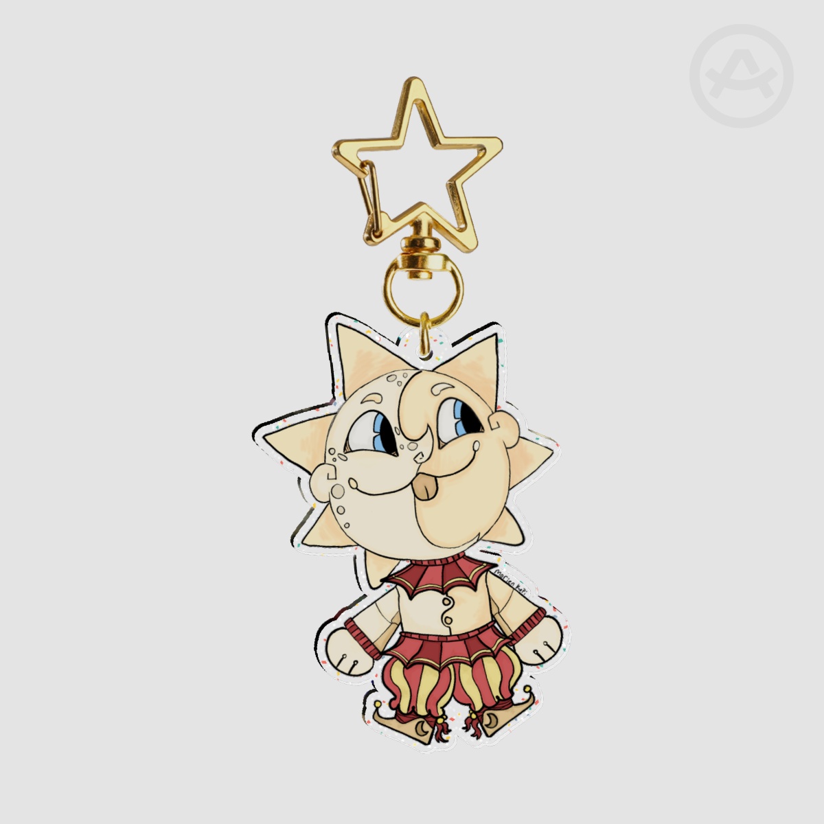 Jester glitter acrylic keychain