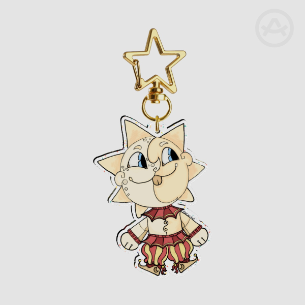 Jester glitter acrylic keychain