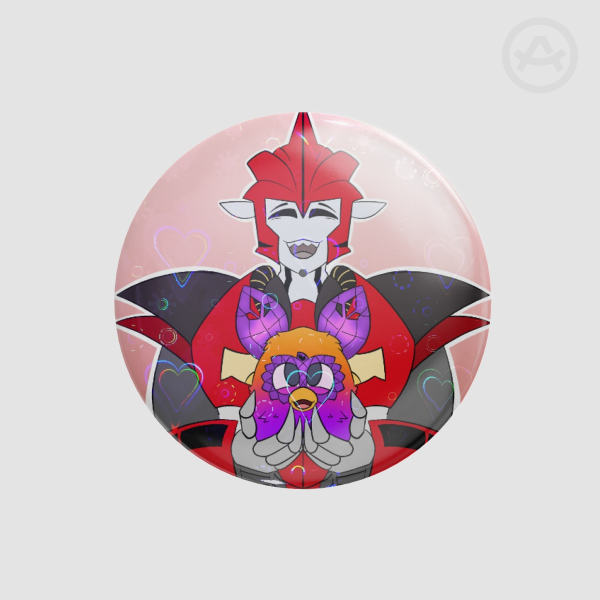 ko and furby Round Badges (Button Pins)