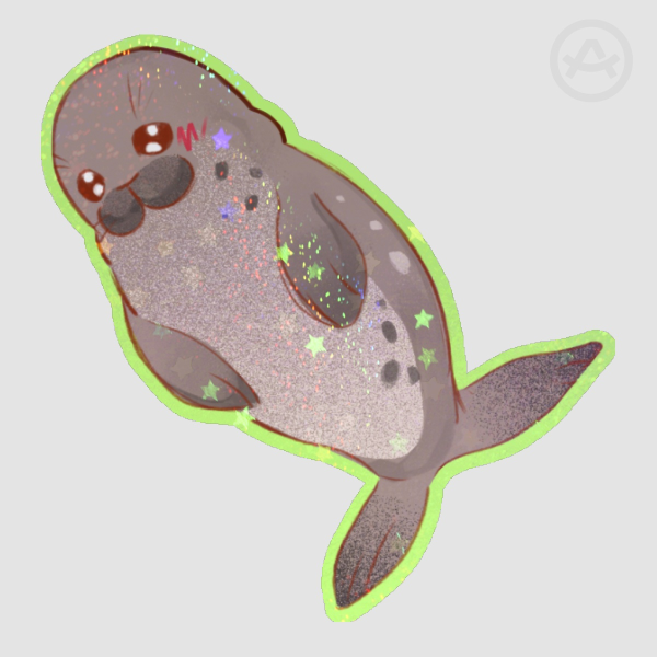 Gray flat Seal Die Cut Stickers
