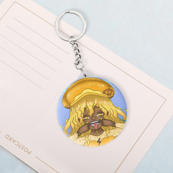 Aurora Plush Badge Mirror Keychains