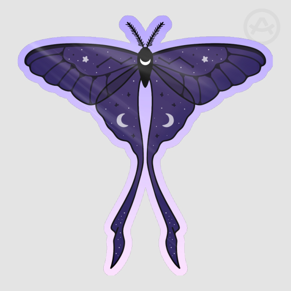 Luna Moth Colored Edge Die Cut Stickers