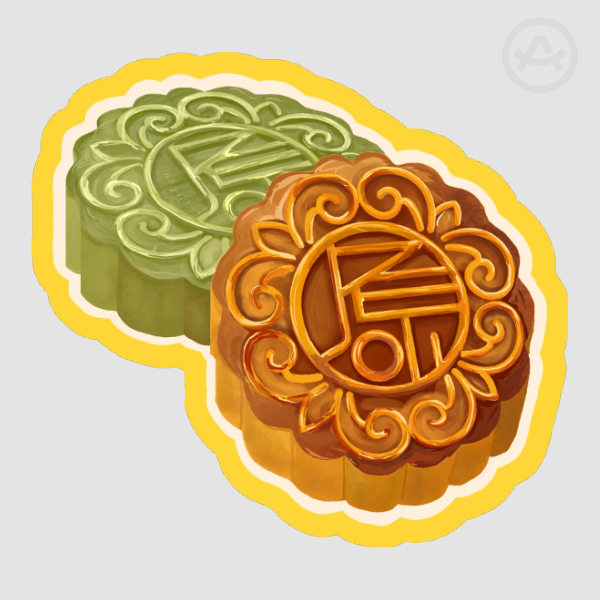 Mid-Autumn Festival Mooncakes | Soft Touch Stickers