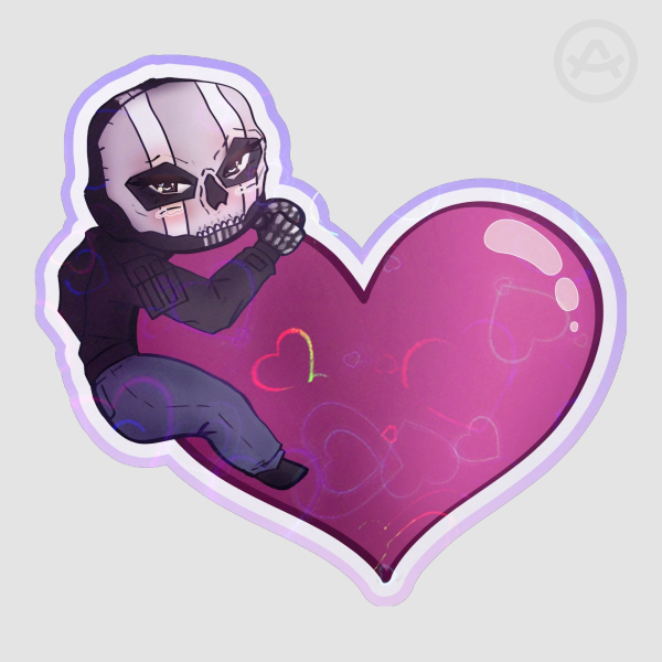 COD Heart Ghost Sticker