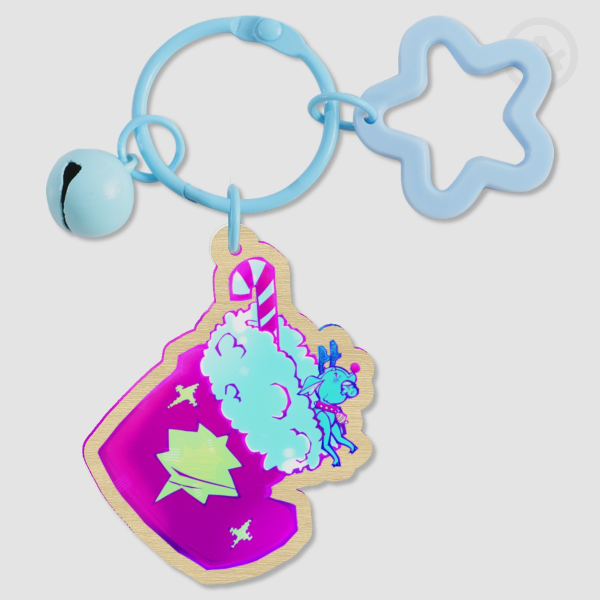 Christmas Reindeer Wood Keychain