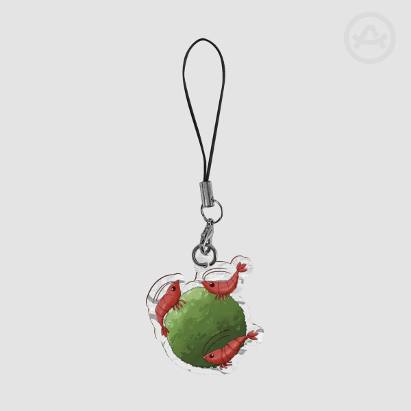 Cherry Shrimp Ripple Acrylic Phone Charm