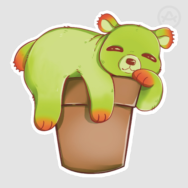 Bear's Paw Bear Lazy 2" Sticker