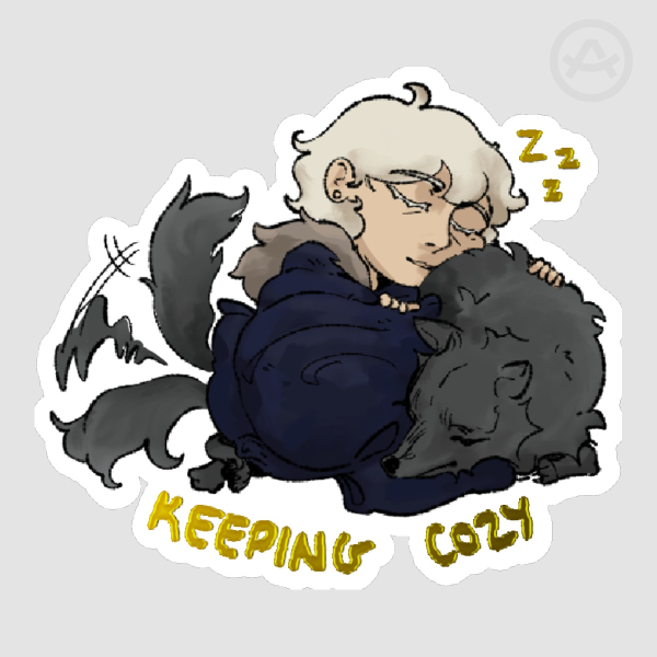 Keeping Cozy - Nighteyes and The Fool Gold Foil Sticker