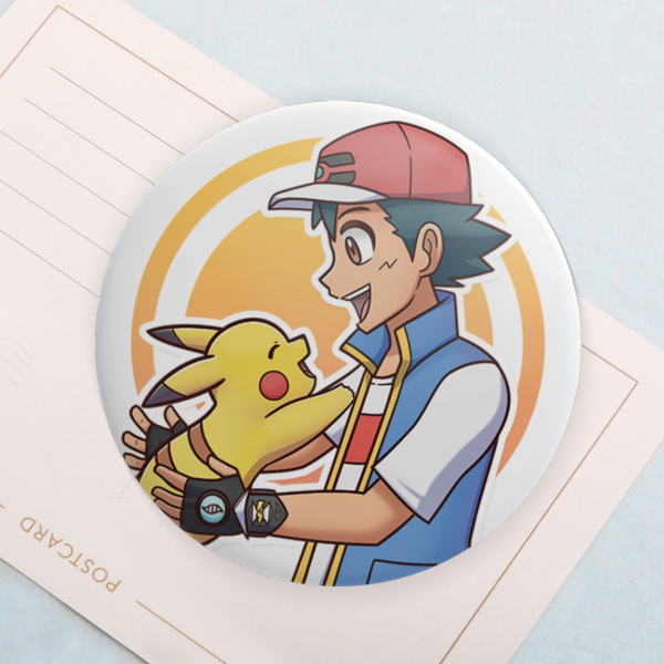 Ash Pika (Button Pins)