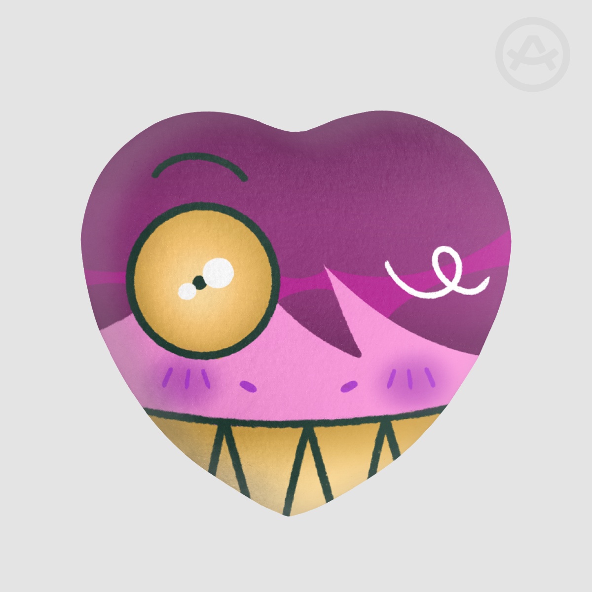 [ Deltarune ] Susie -  Dark World (Heart Shape Plush Badge)