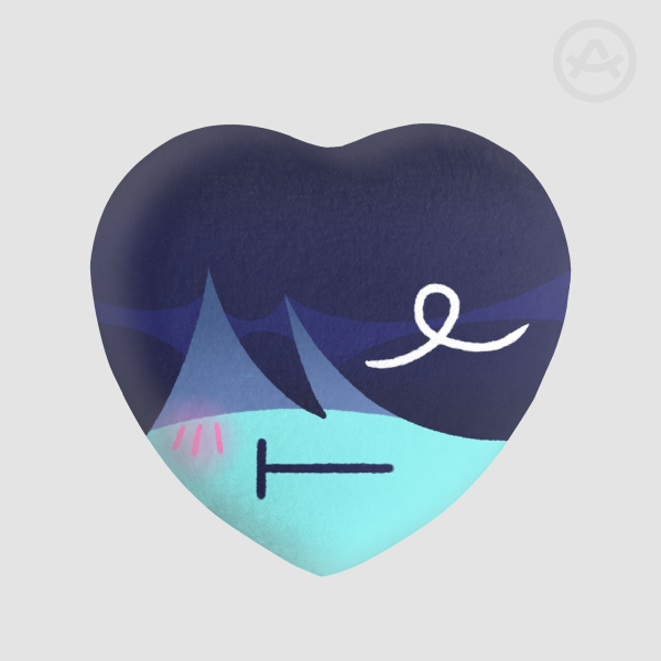 [ Deltarune ] Kris Dreemurr - Dark World (Heart Shape Plush Badge)
