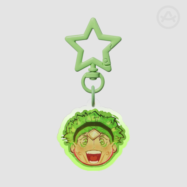 Green Alien Clear Acrylic Keychain