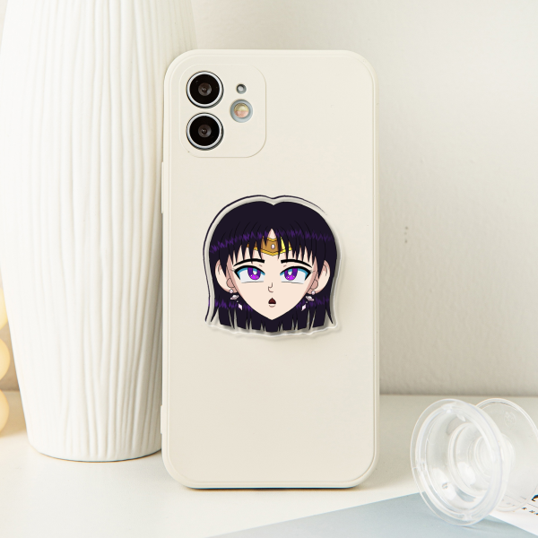 Hotaru Tomoe Sailor Moon Series Acrylic Airbag Phone Holder - 1.96"(50mm), Clear